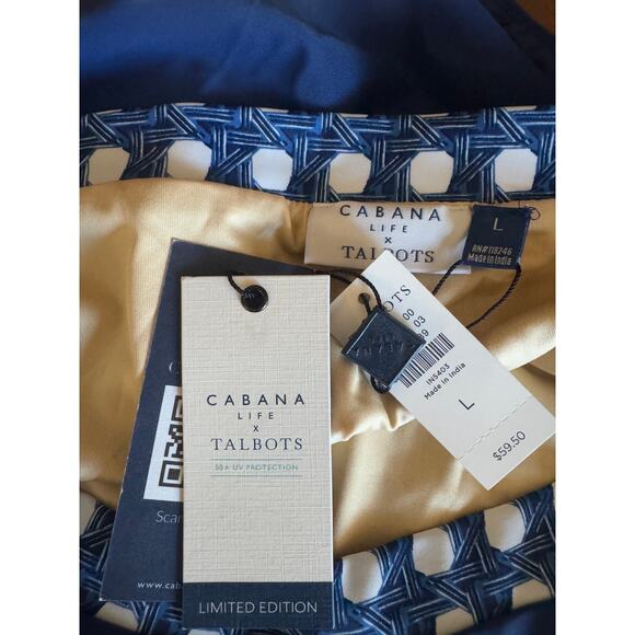NWT Cabana Life x Talbots | Blue w/ Printed Band High-Cut Swim Brief  | Size L - Picture 7 of 7